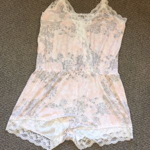 Lace sleep romper